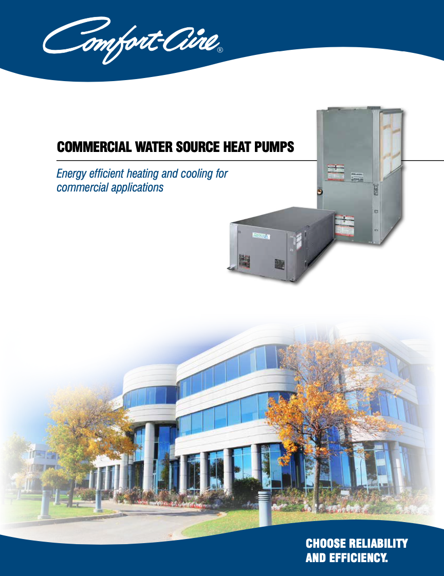 Comfort-Aire Commercial Water Source Heat Pumps Brochure