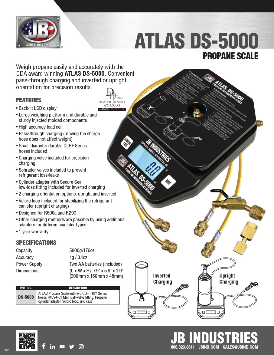 JB Industries Atlas DS-5000 Propane Scale