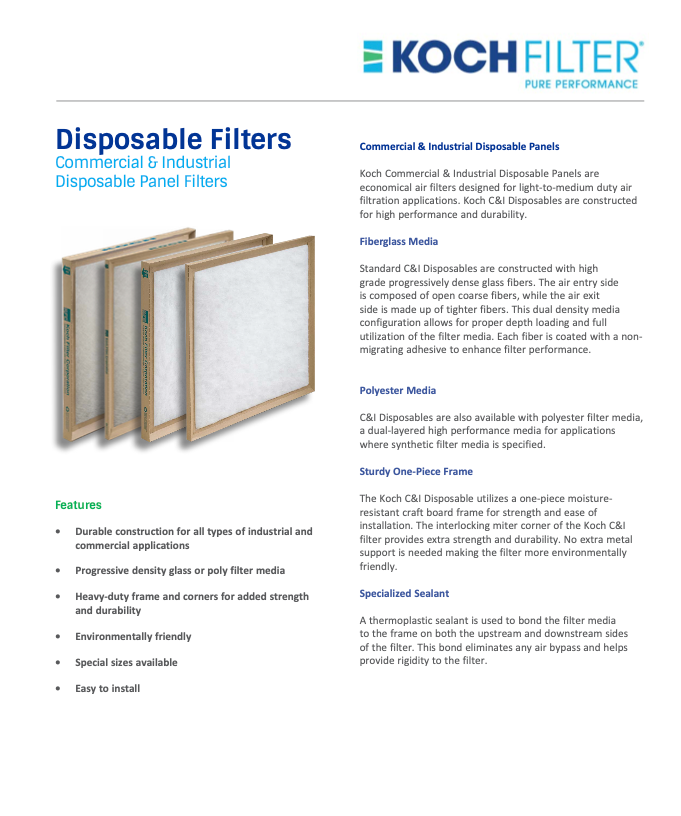 Koch Filter Disposable Filters