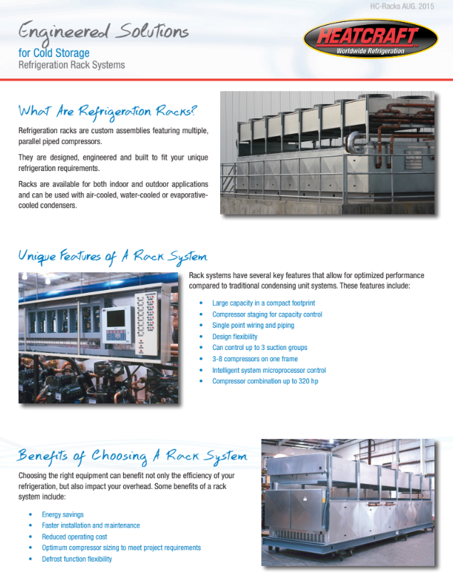 Heatcraft Refrigeration Rack Systems Brochure