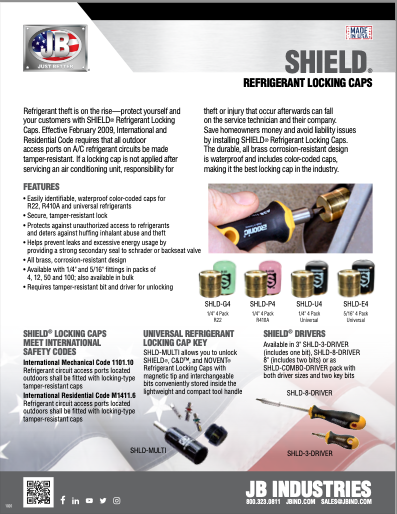 JB Industries SHIELD Refrigerant Locking Caps