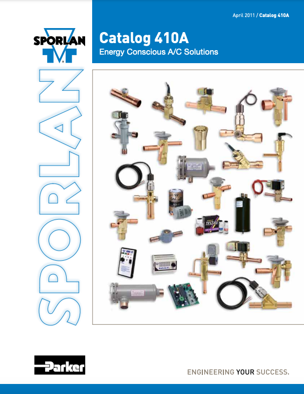 Sporlan Catalog 410A - Energy Conscious A/C Solutions