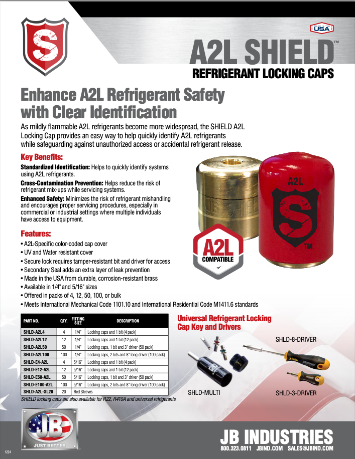 JB Industries Shield A2L Red Cap Flyer