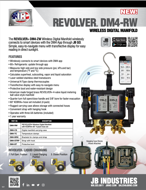 JB Industries REVOLVER DM4-RW Wireless Digital Manifold