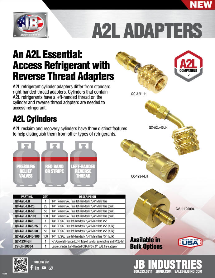 JB Industries A2L Adapters