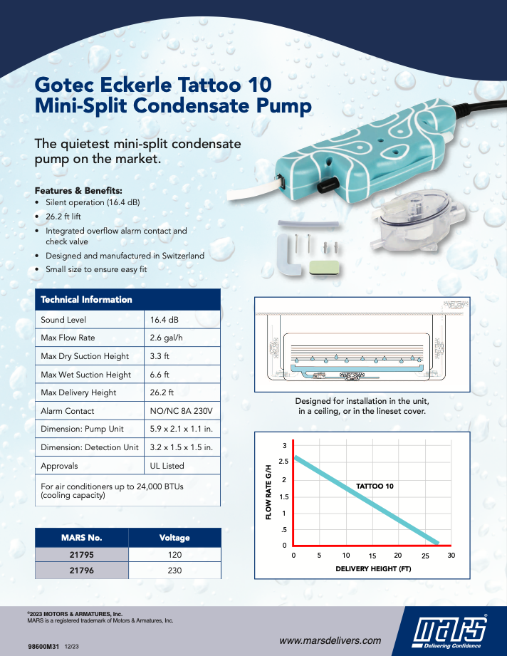 MARS Gotec Minisplit Condensate Pump